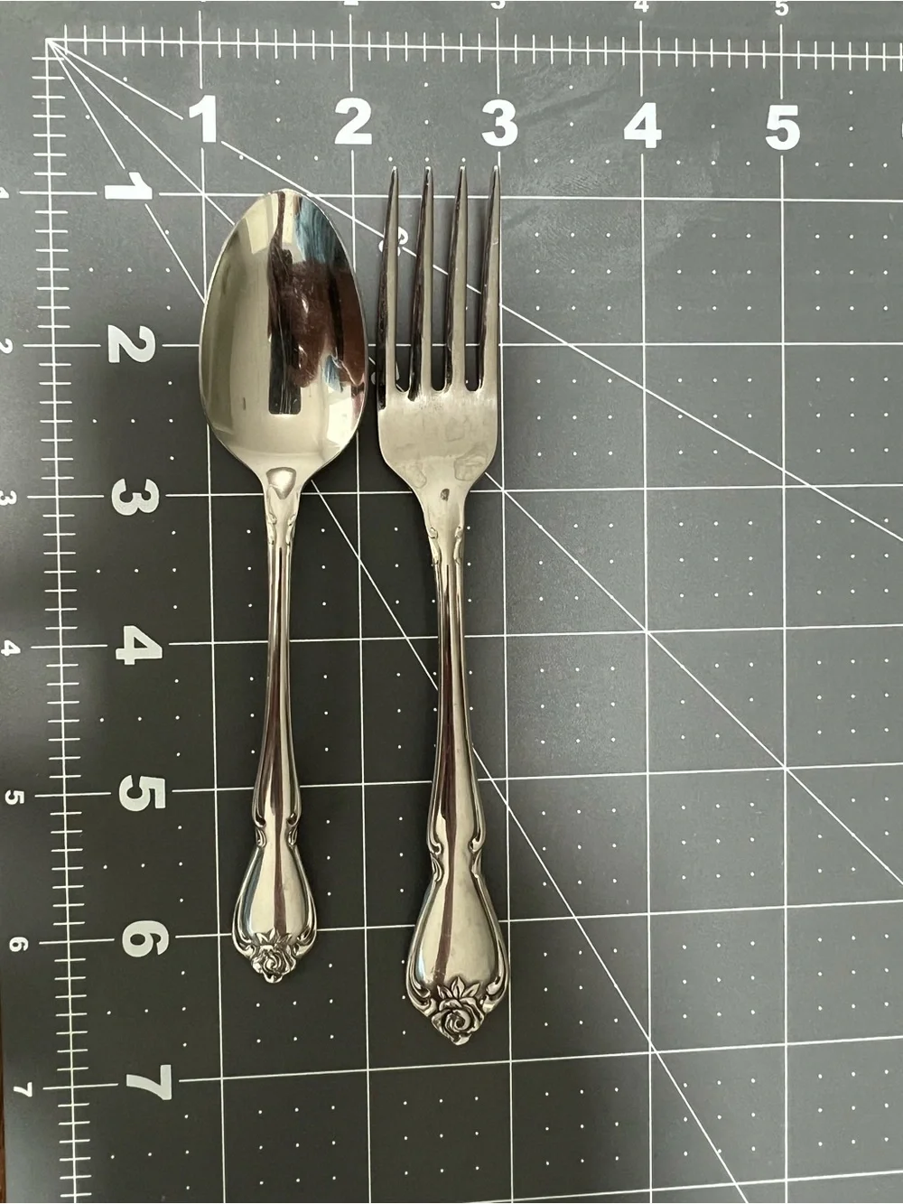 Vintage Oneida Arbor Rose True Rose Stainless Youth Fork & 5 O’clock Spoon